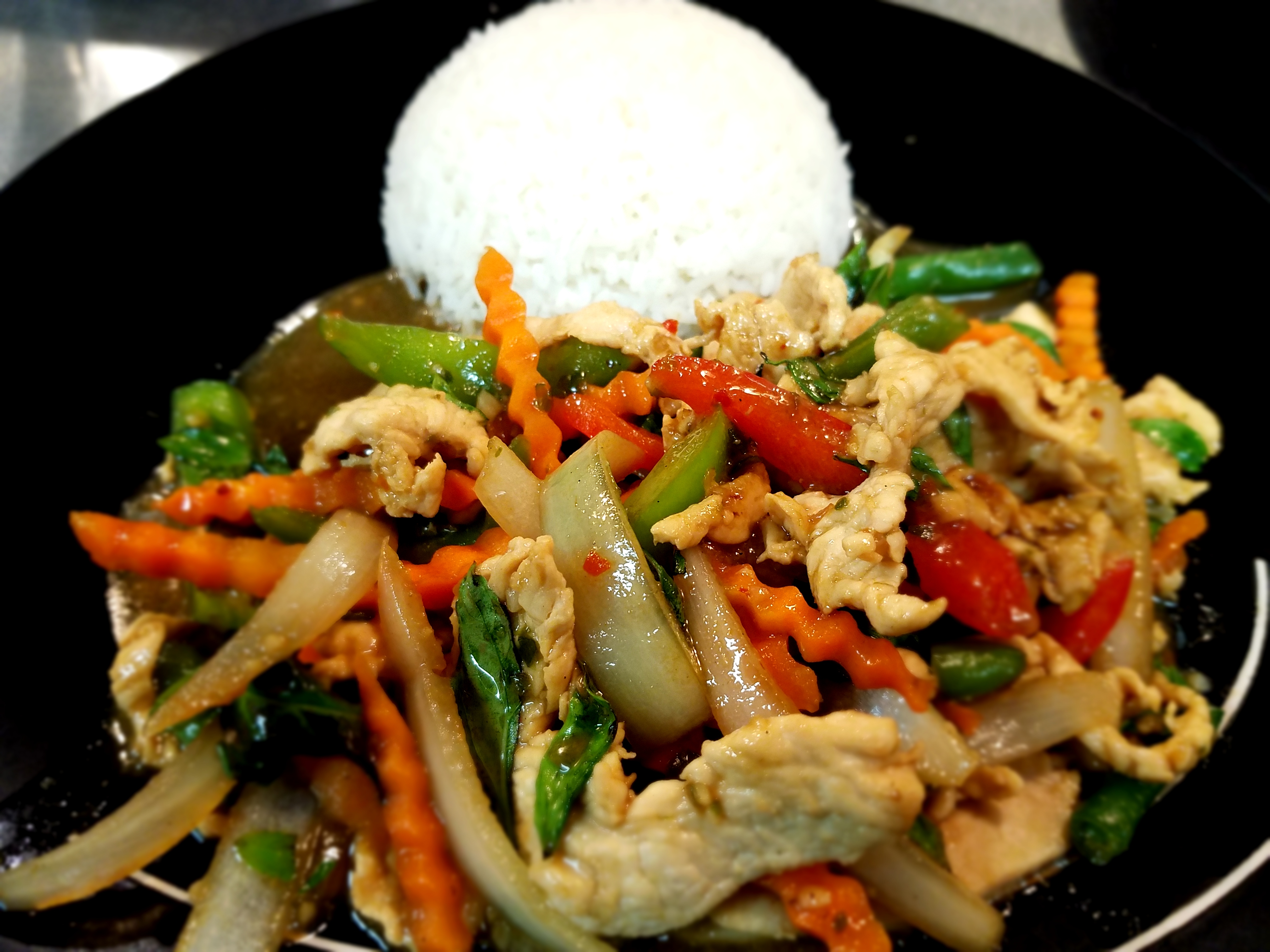 Order Ka Pao (Thai Basil on Rice) food online from Ying Thai Cuisine store, Westminster on bringmethat.com