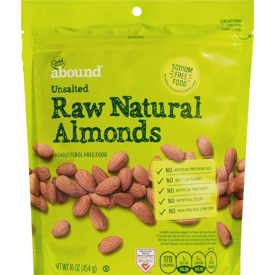Order Gold Emblem Abound Unsalted Raw Natural Almonds, 16 OZ food online from Cvs store, AURORA on bringmethat.com