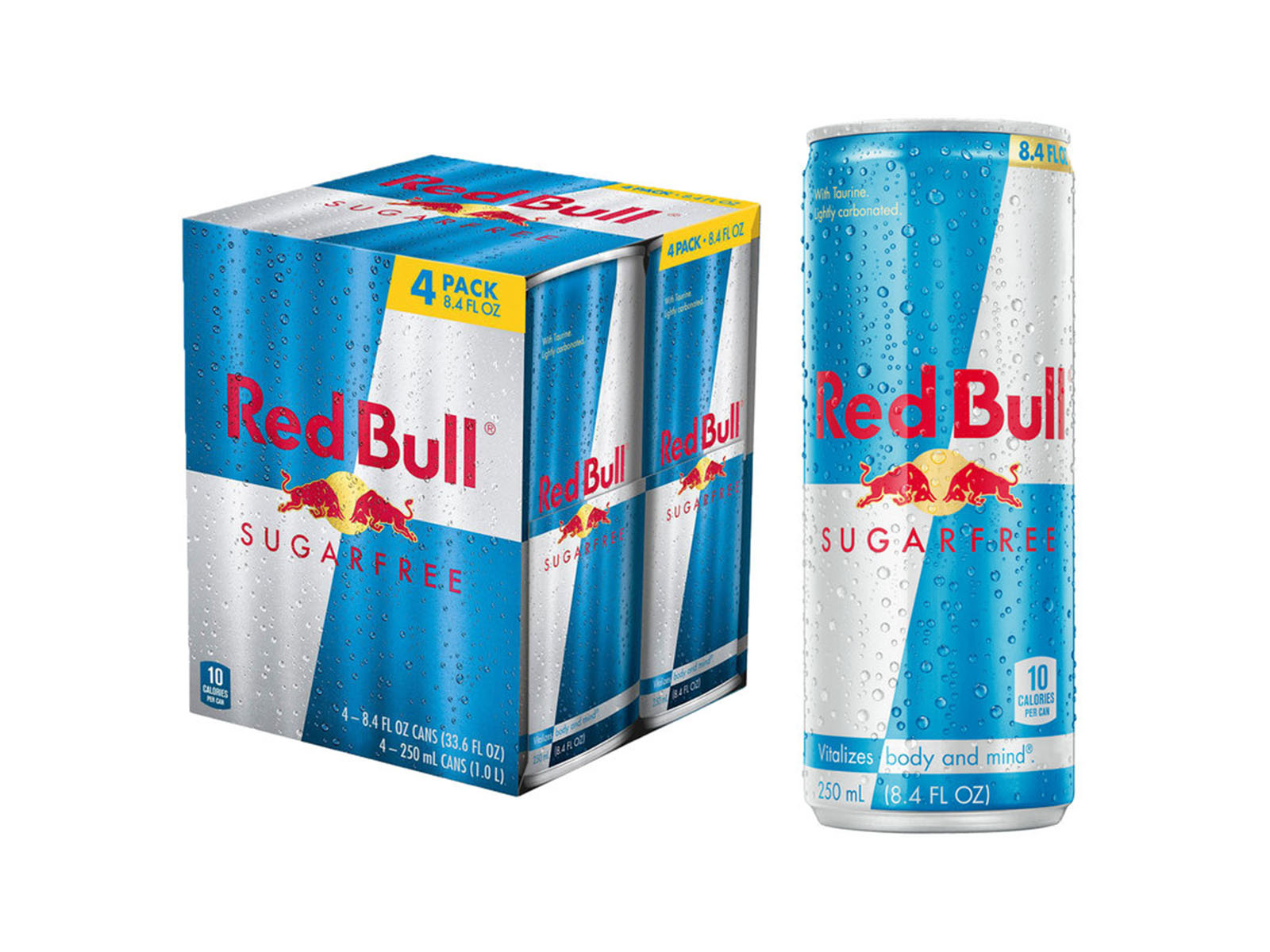 Order Red Bull Sugarfree 4-Pack 8.4 oz. food online from Terrible store, Las Vegas on bringmethat.com