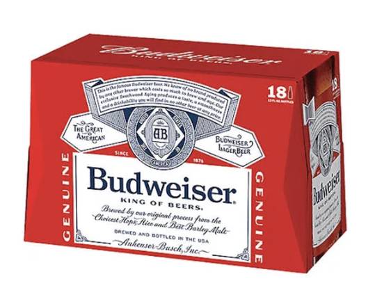 Order Budweiser, 18pk-12oz canned beer (5.0% ABV) food online from Ranch Market Too store, Yountville on bringmethat.com