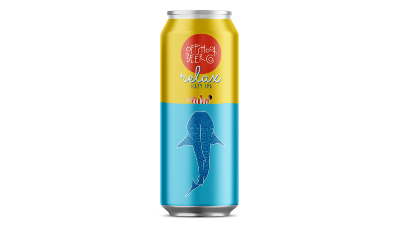 Order Offshoot Beer Co. Relax Hazy IPA 4 Pack 16oz Can food online from House Of Cigar & Liquor store, Redondo Beach on bringmethat.com