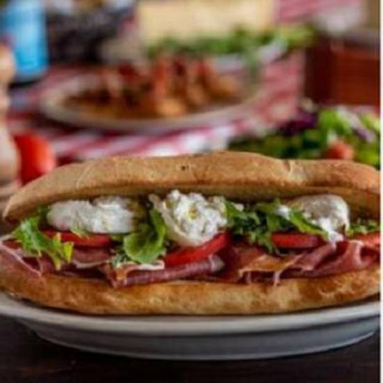 Order Prosciutto & Burrata Sandwich food online from New York Pizzeria store, Houston on bringmethat.com
