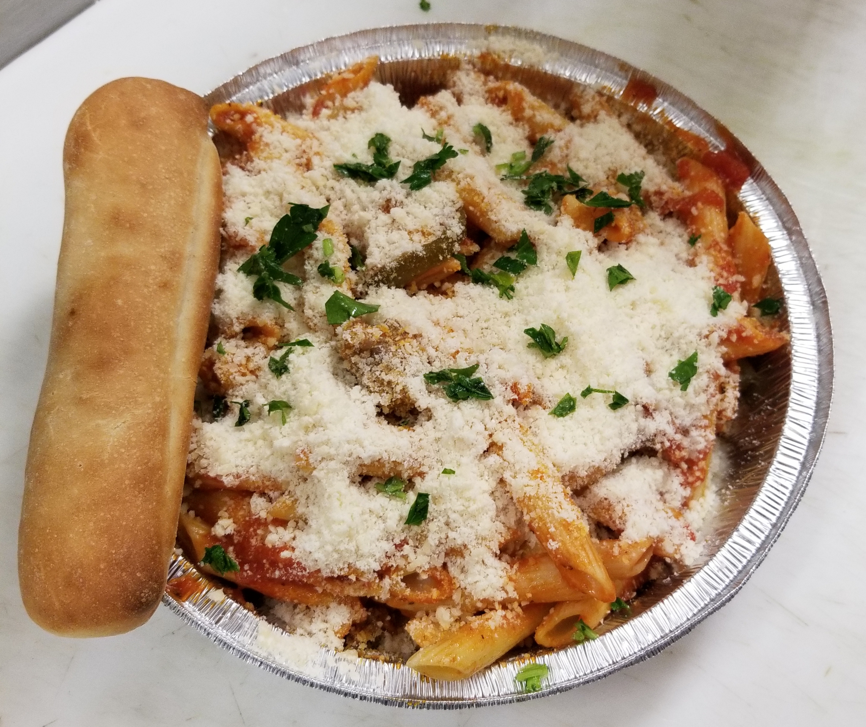 Order Mostaccioli with Marinara, Sausage and Peppers food online from Papa Ray's Pizza & Wings store, Carol Stream on bringmethat.com