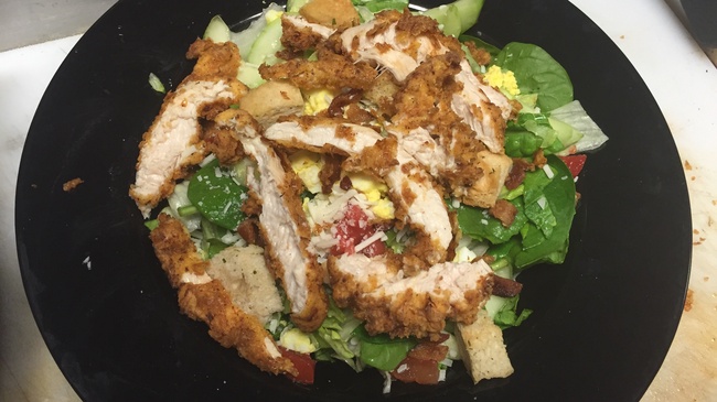 Order Southern Fried Chicken Tender Salad food online from Double Dogs store, Nashville on bringmethat.com