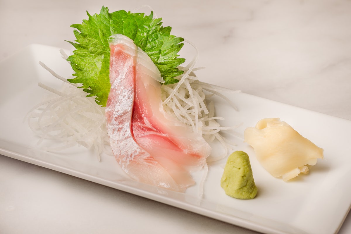 Order Striped Bass Sashimi food online from Izumi Japanese Steak House & Sushi Bar store, Windsor Locks on bringmethat.com