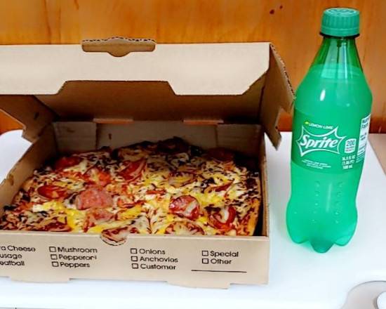 Order 12" Pizza & Soda  food online from ETHEL LEES KITCHEN store, Indianapolis on bringmethat.com