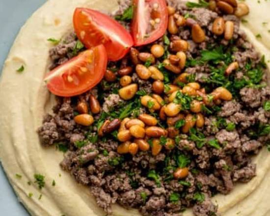 Order Hummus with Meat food online from Arifs Mediterranean Grill store, Dearborn Heights on bringmethat.com