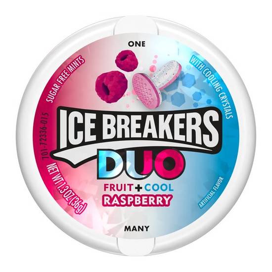 Order Ice Breakers Duo Raspberry Flavored Sugar Free Breath Mints food online from Exxon Food Mart store, Port Huron on bringmethat.com
