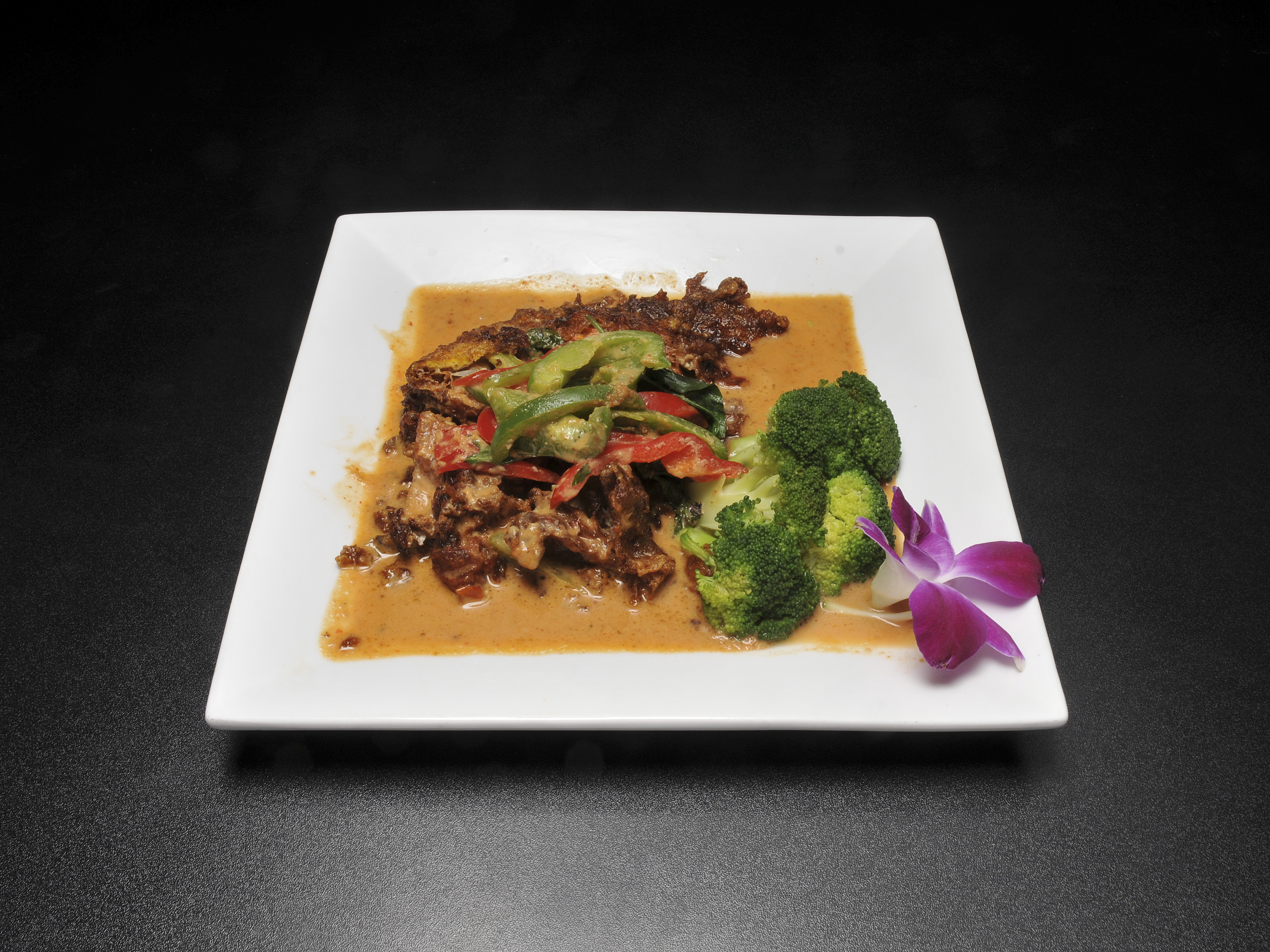 Order C14. Soft Shell Crab Panaeng Special food online from Thai Fusion Cuisine store, Pinehurst on bringmethat.com