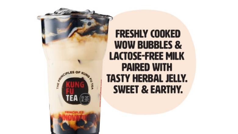 Order Hot Herbal Jelly Milk Strike food online from Kung Fu Tea store, San Jose on bringmethat.com