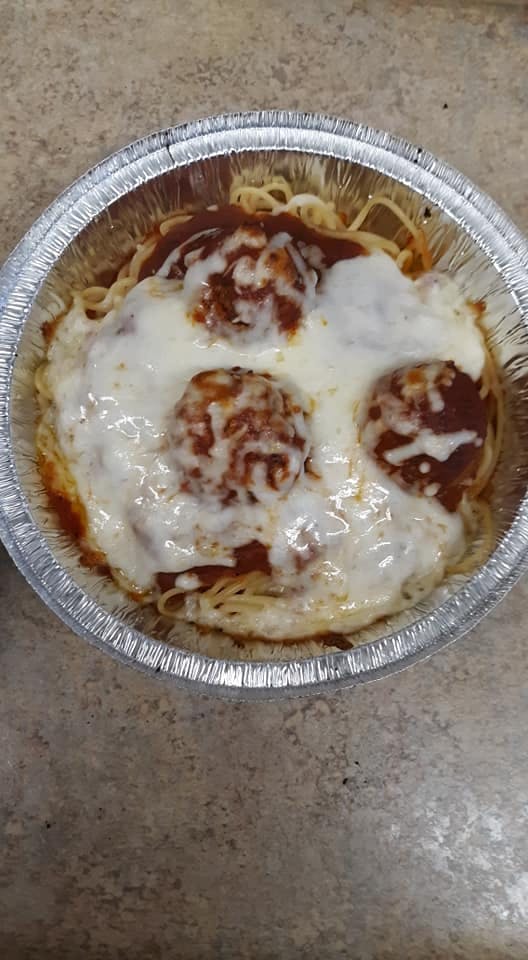 Order Baked Spaghetti with Meatballs - Pasta food online from Rico's Pizza & Sub store, Elizabethton on bringmethat.com