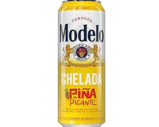 Order Modelo Chelada Pina Picante 24oz Can,  (3.5% ABV) food online from Starway Liquor store, Bell Gardens on bringmethat.com