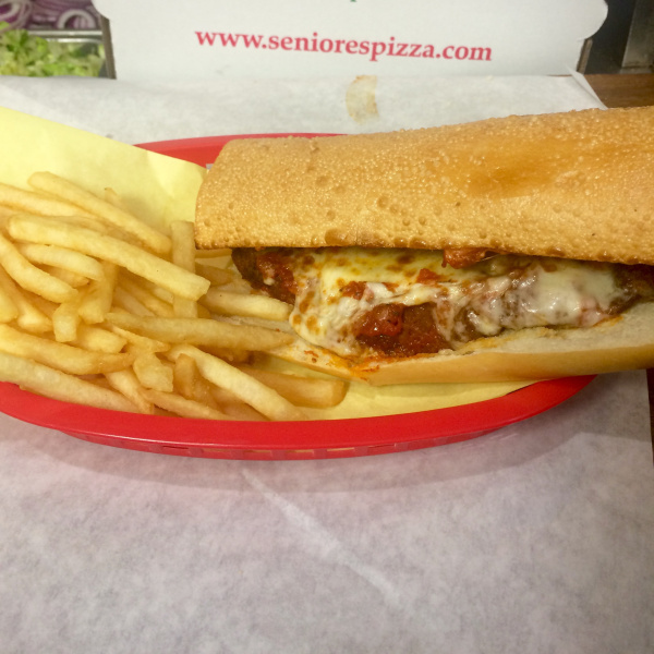 Order Chicken Parmigiana Sandwich food online from Seniore Pizza store, San Mateo on bringmethat.com