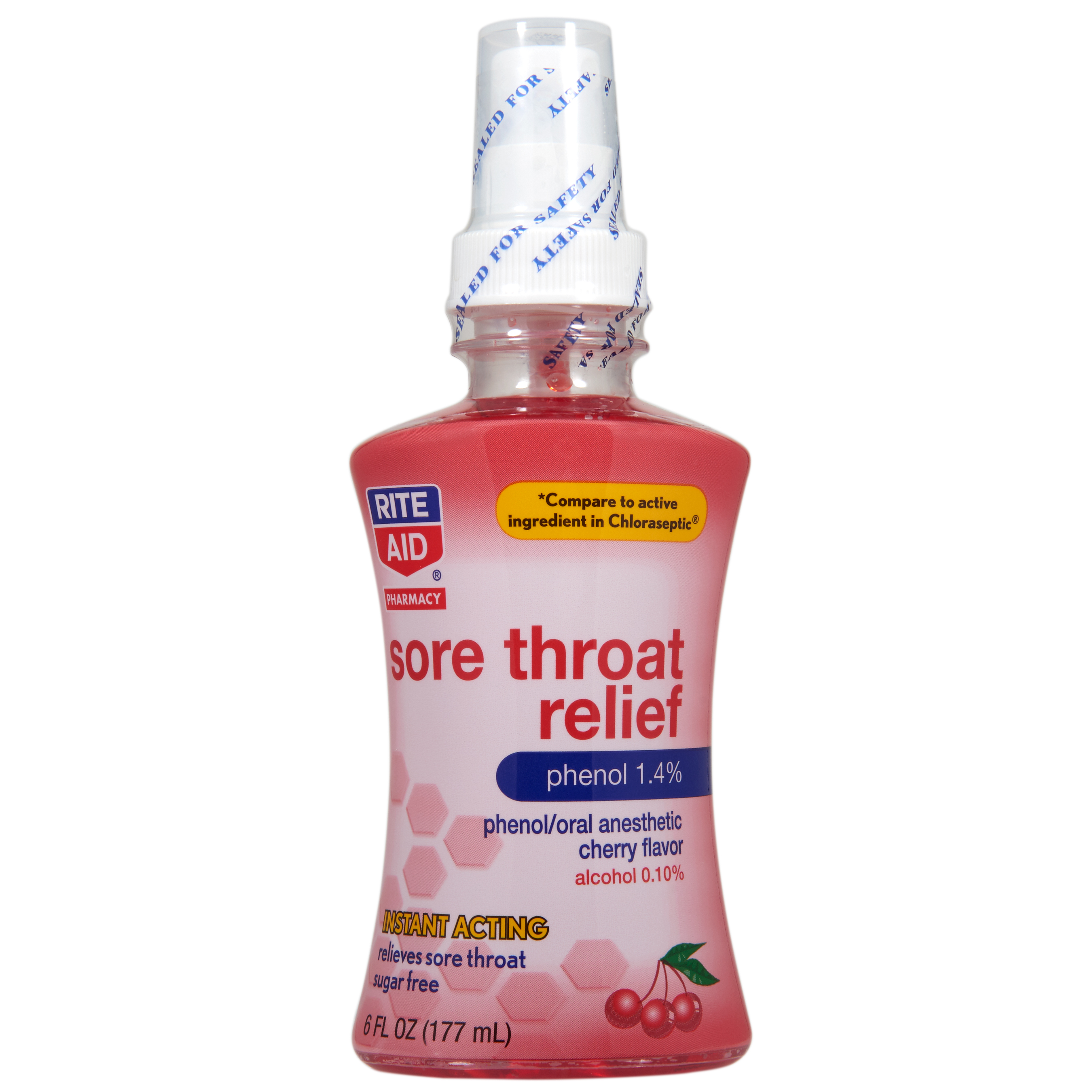 Order Rite Aid Sore Throat Relief, Cherry - 6 fl oz food online from Bartell store, Edmonds on bringmethat.com