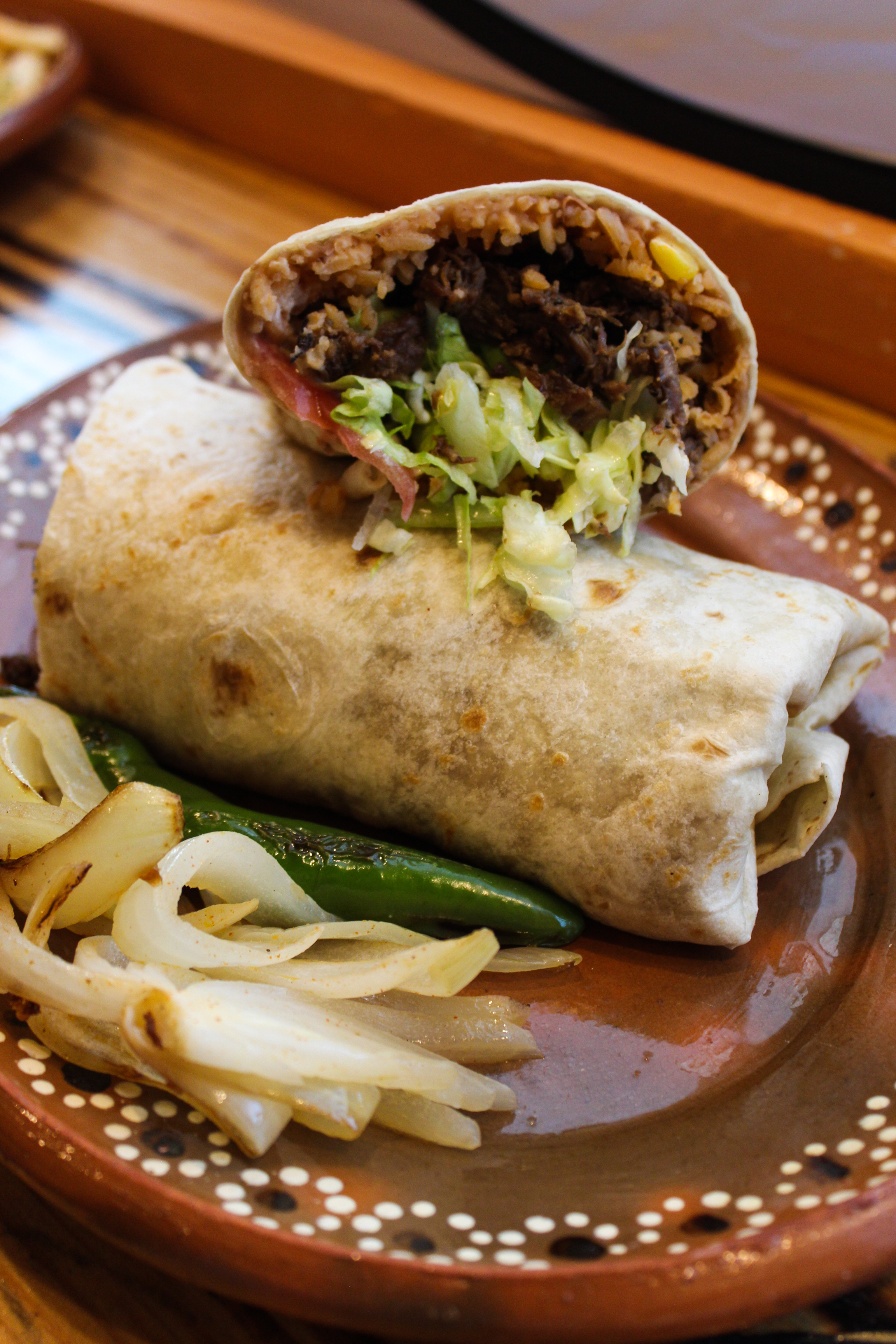 Order Monster Burrito food online from El Patron Tacos Y Tortas store, Dallas on bringmethat.com
