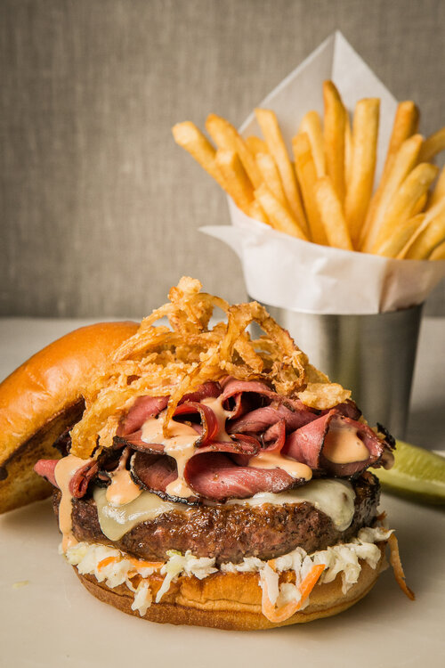 Order Pastrami Burger food online from Tick tock diner ny store, New York on bringmethat.com