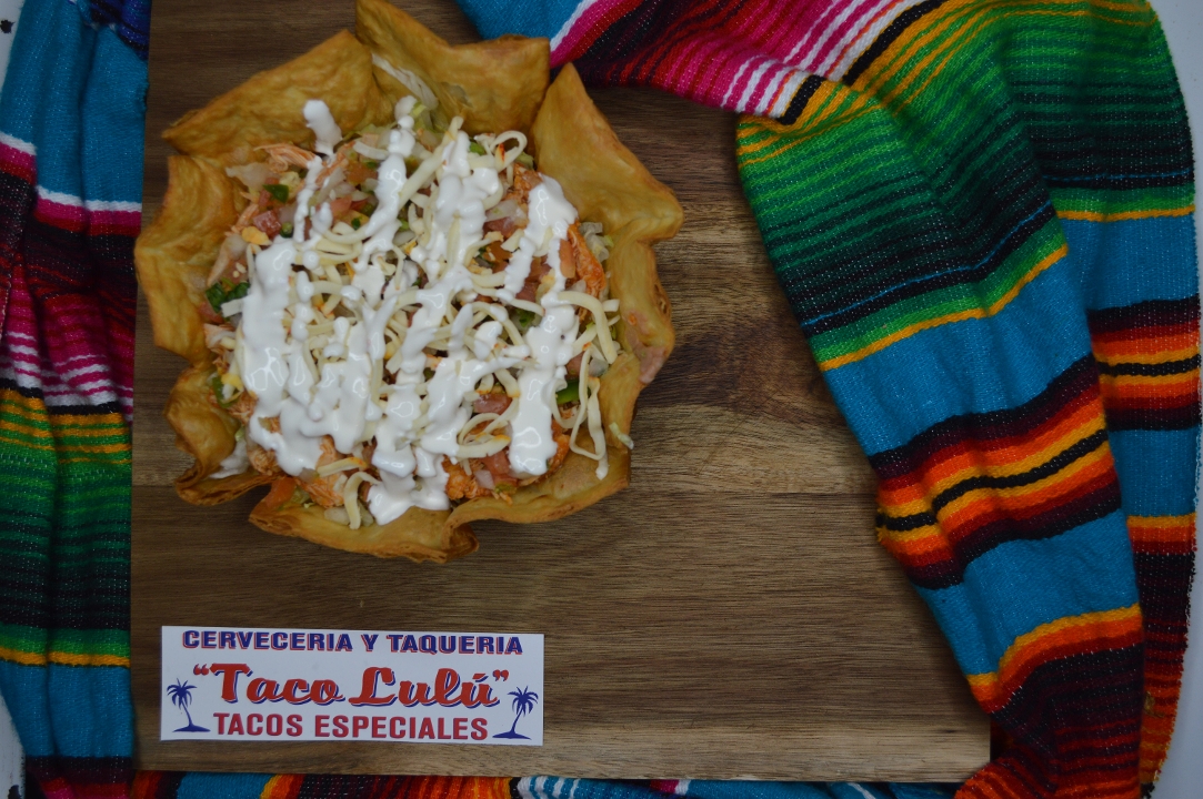 Order "Pollo" Chicken Taco Salad food online from Taco Lulu store, Chicago on bringmethat.com
