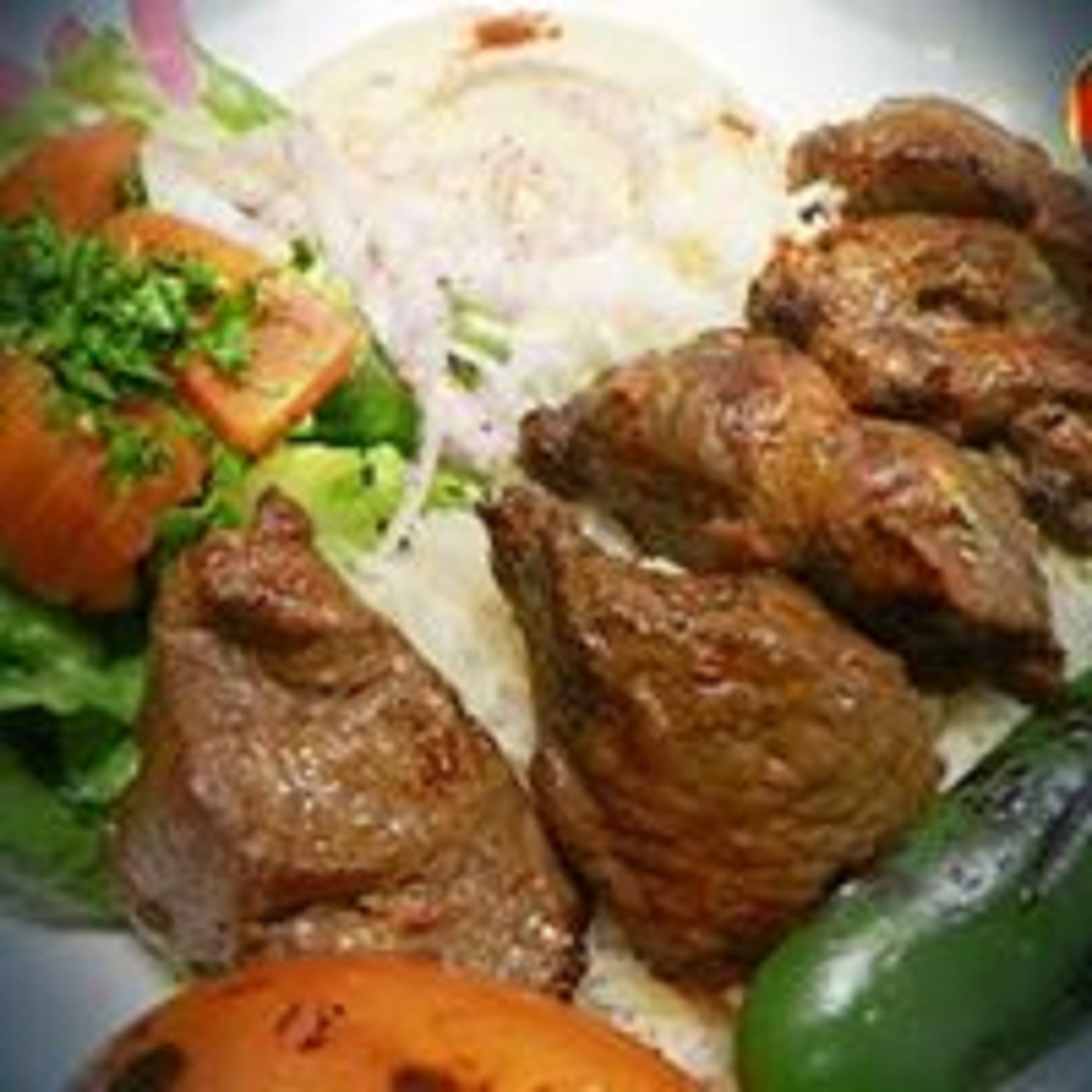 Order Lamb Kabob Plate food online from Mama Hummus store, Camarillo on bringmethat.com