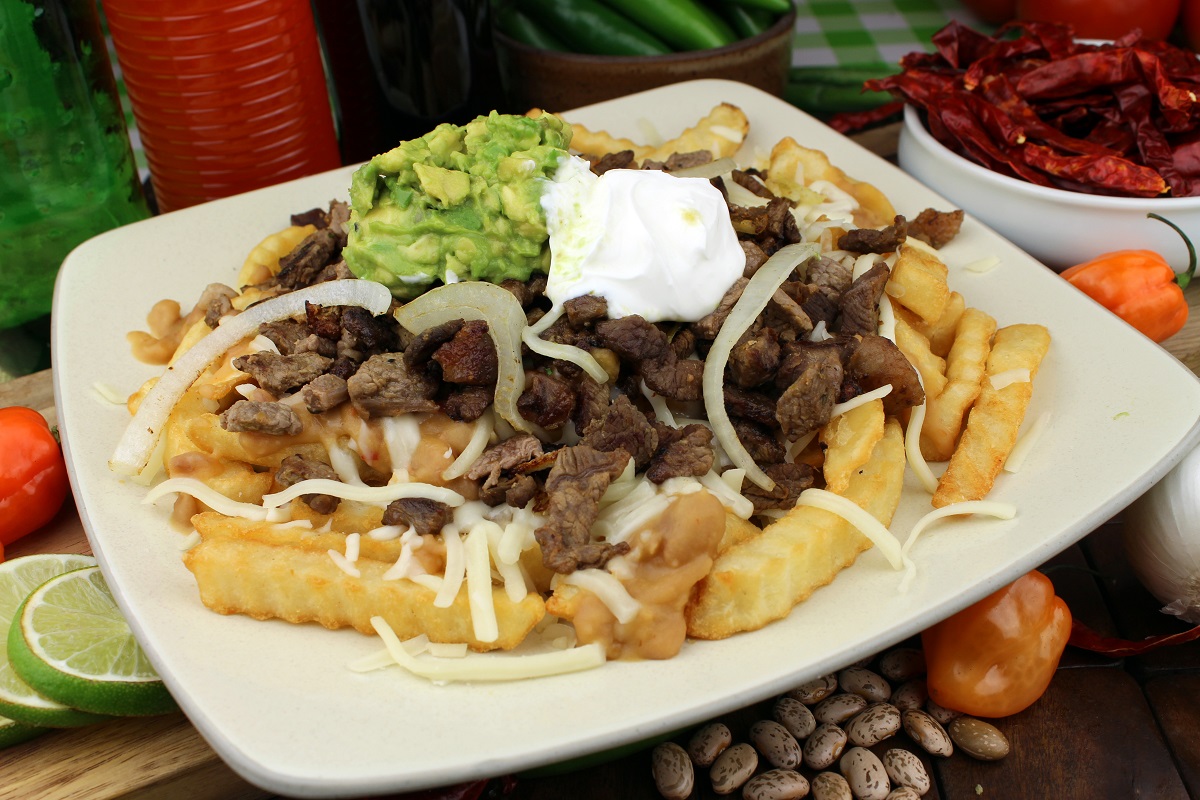 Order Asada Fries  food online from Que Buena Taqueria store, Whittier on bringmethat.com