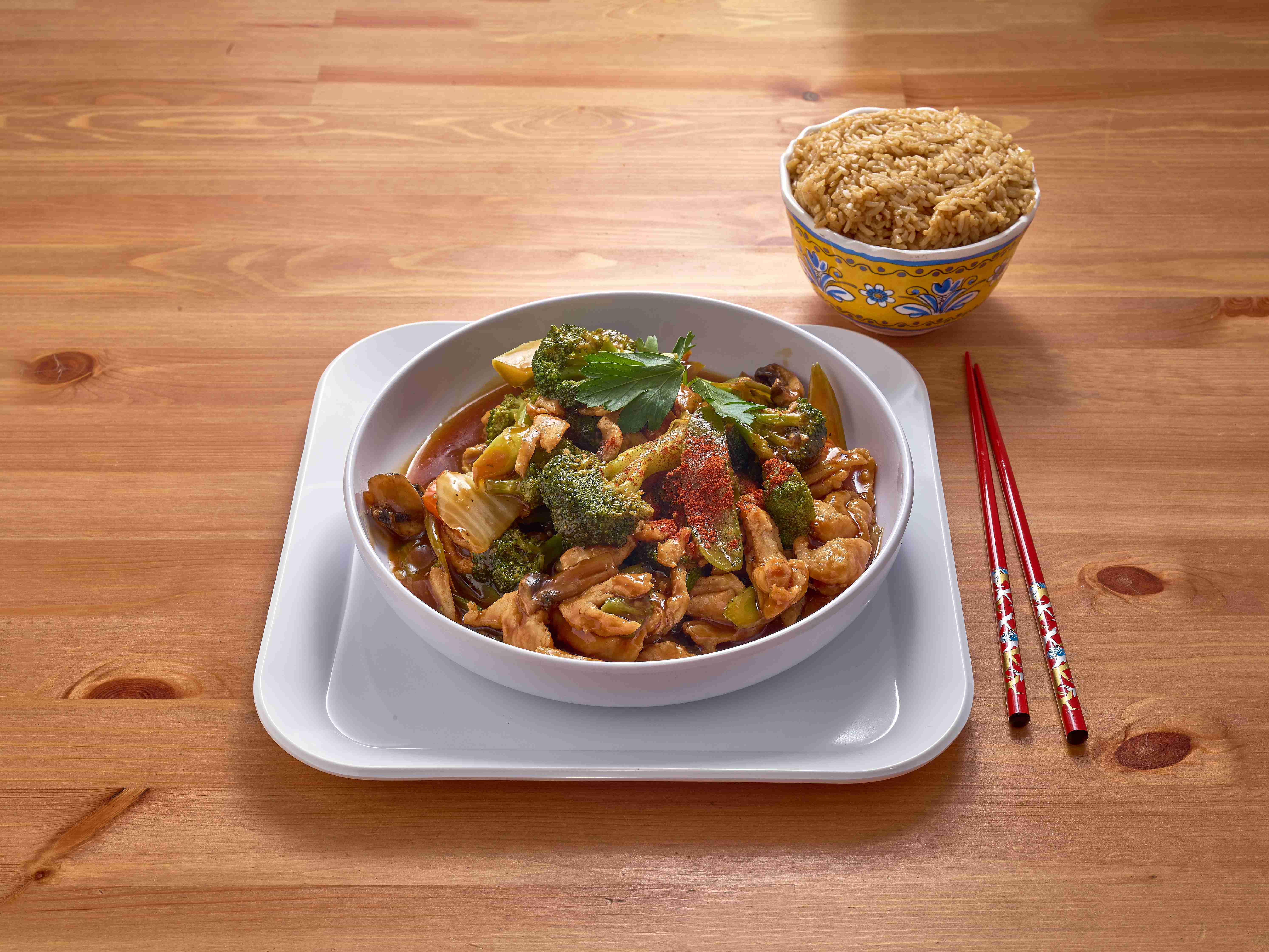 Order 141. Vegetarian Chicken with Mixed Vegetable food online from Hunan Cafe store, Fairfax on bringmethat.com