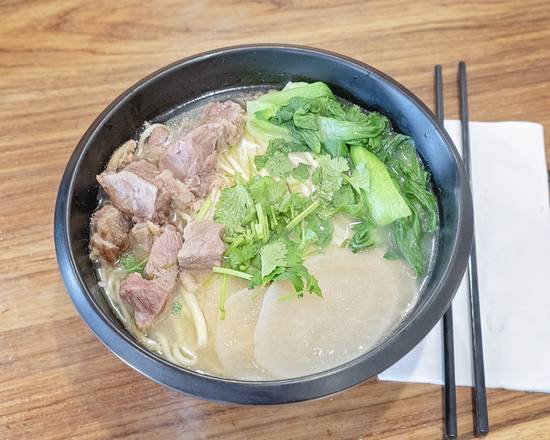 Order A6. Braised Lamb Noodle Soup 羊肉汤面 food online from Northern Cafe store, Hacienda Heights on bringmethat.com