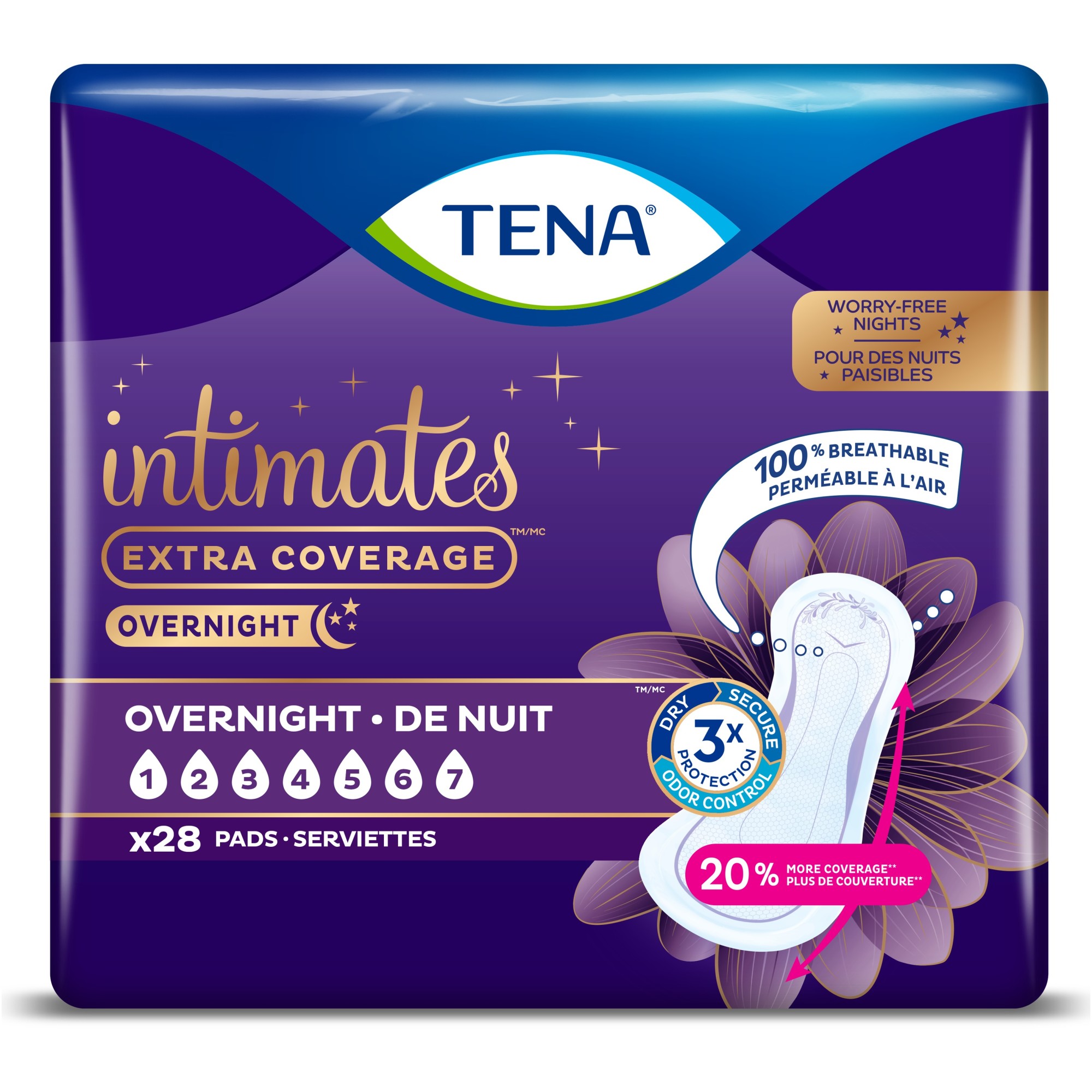 Order Tena Intimates Extra Coverage Overnight Incontinence Pads - 28 ct food online from Rite Aid store, MILLER PLACE on bringmethat.com