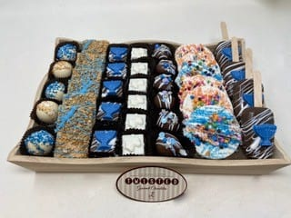 Order Large chanukah pops & truffles gift tray **best seller** food online from Twisted Gourmet Chocolates store, Passaic on bringmethat.com