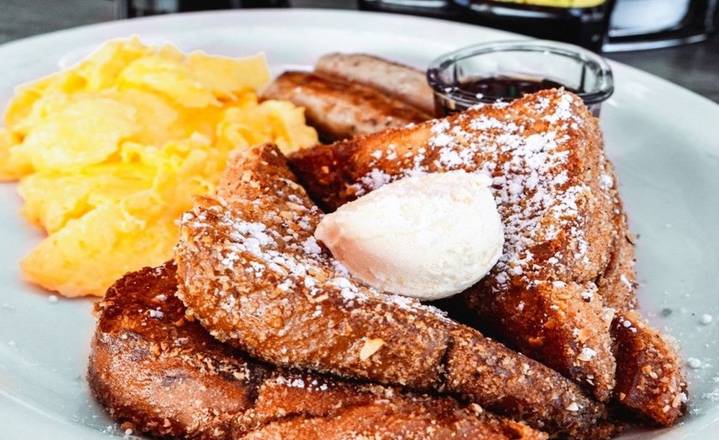 Order Almond French Toast Combo - OO food online from Biscuits Cafe store, Surprise on bringmethat.com