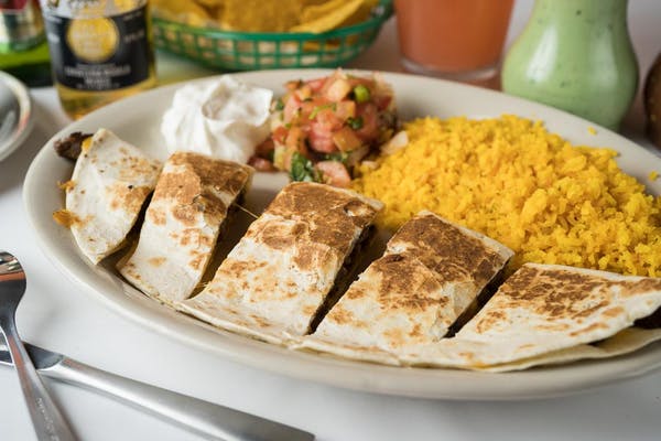 Order 10. Quesadilla Platter food online from Margarita's Mexican Restaurant store, Tyler on bringmethat.com