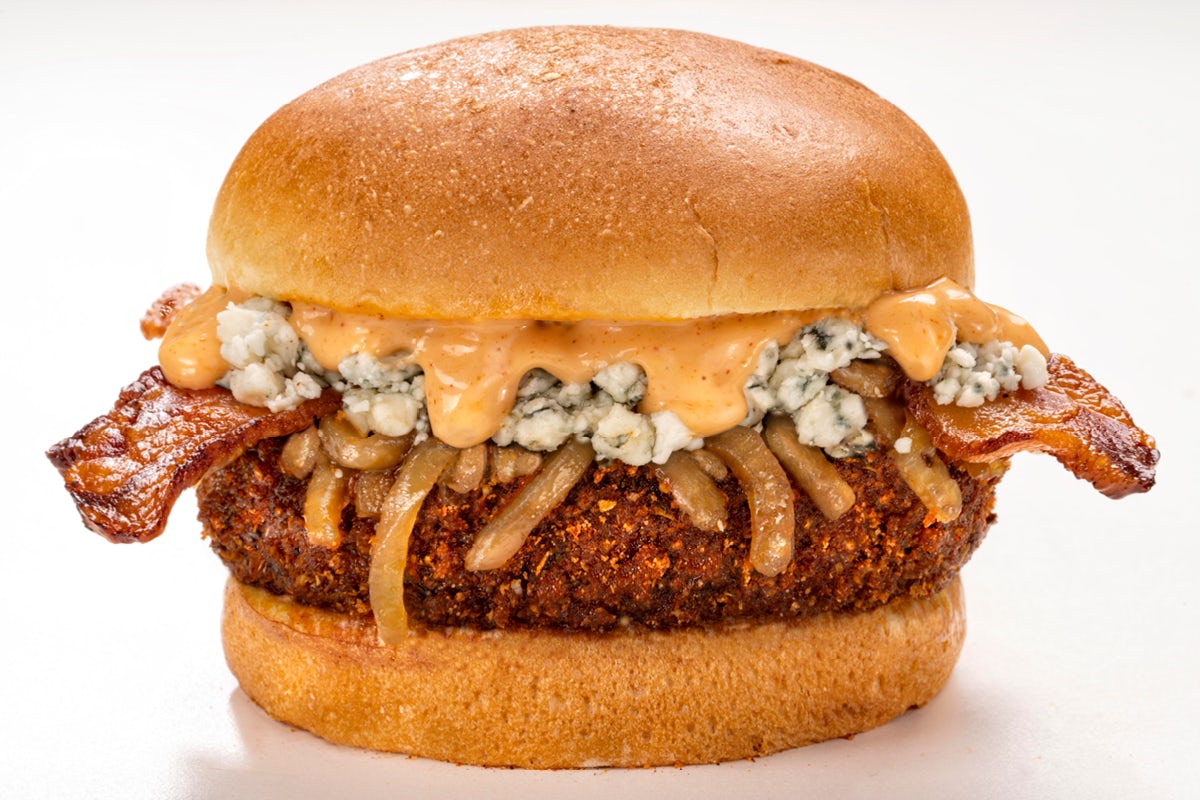 Order Bleu N Bacon Burger food online from Arooga store, Shippensburg on bringmethat.com