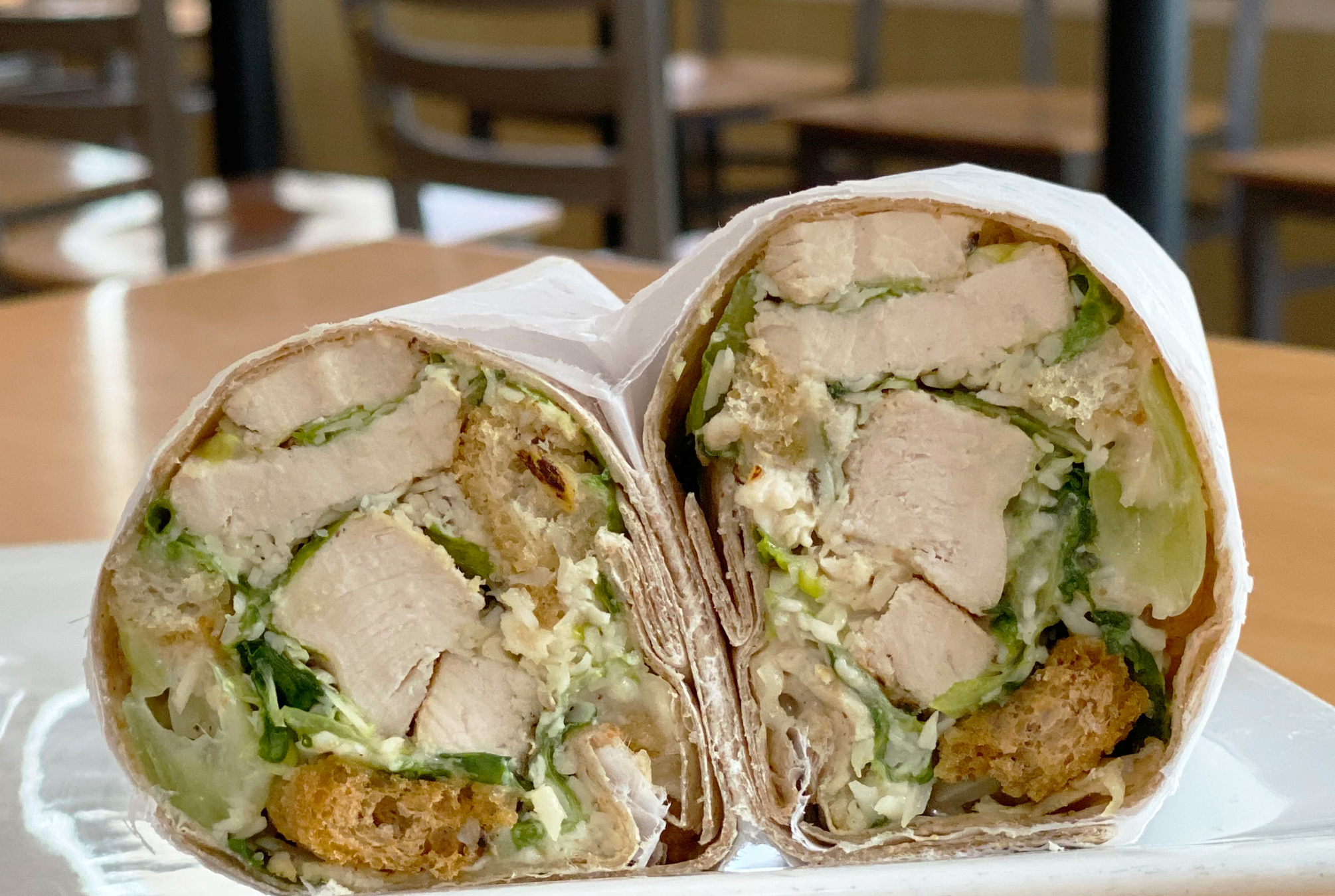 Order 1W. Chicken Caesar Wrap food online from Green Cafe store, New York on bringmethat.com