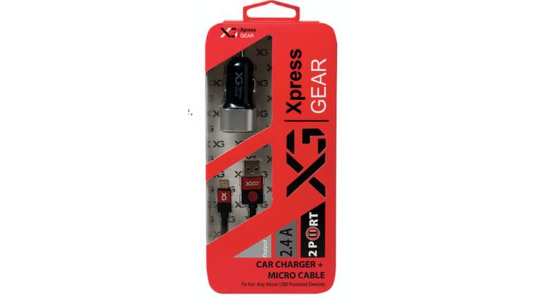 Order Xpress Gear Car Charger And Micro Cable 2.4A food online from Route 7 Food Mart store, Norwalk on bringmethat.com