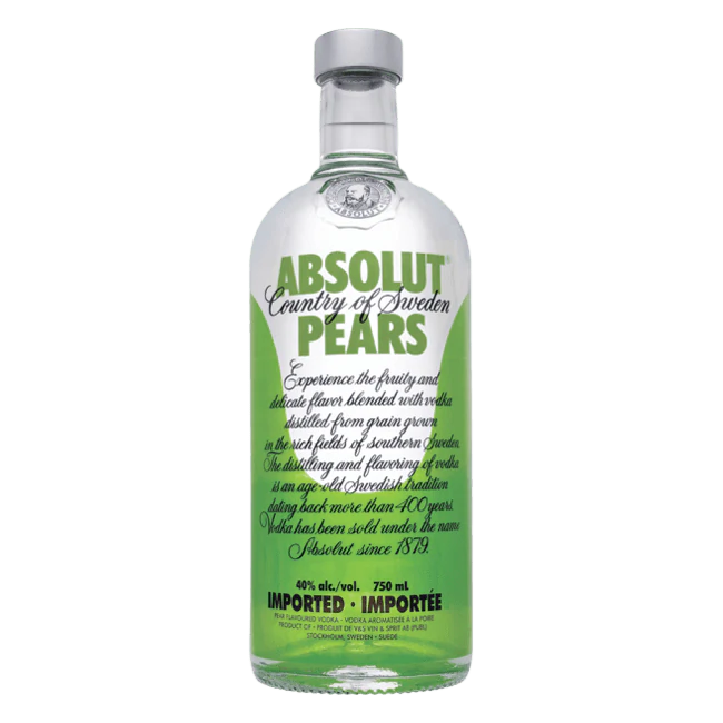 Order Absolut Pears Vodka 750 ml.  food online from Mirage Wine & Liquor store, Palm Springs on bringmethat.com