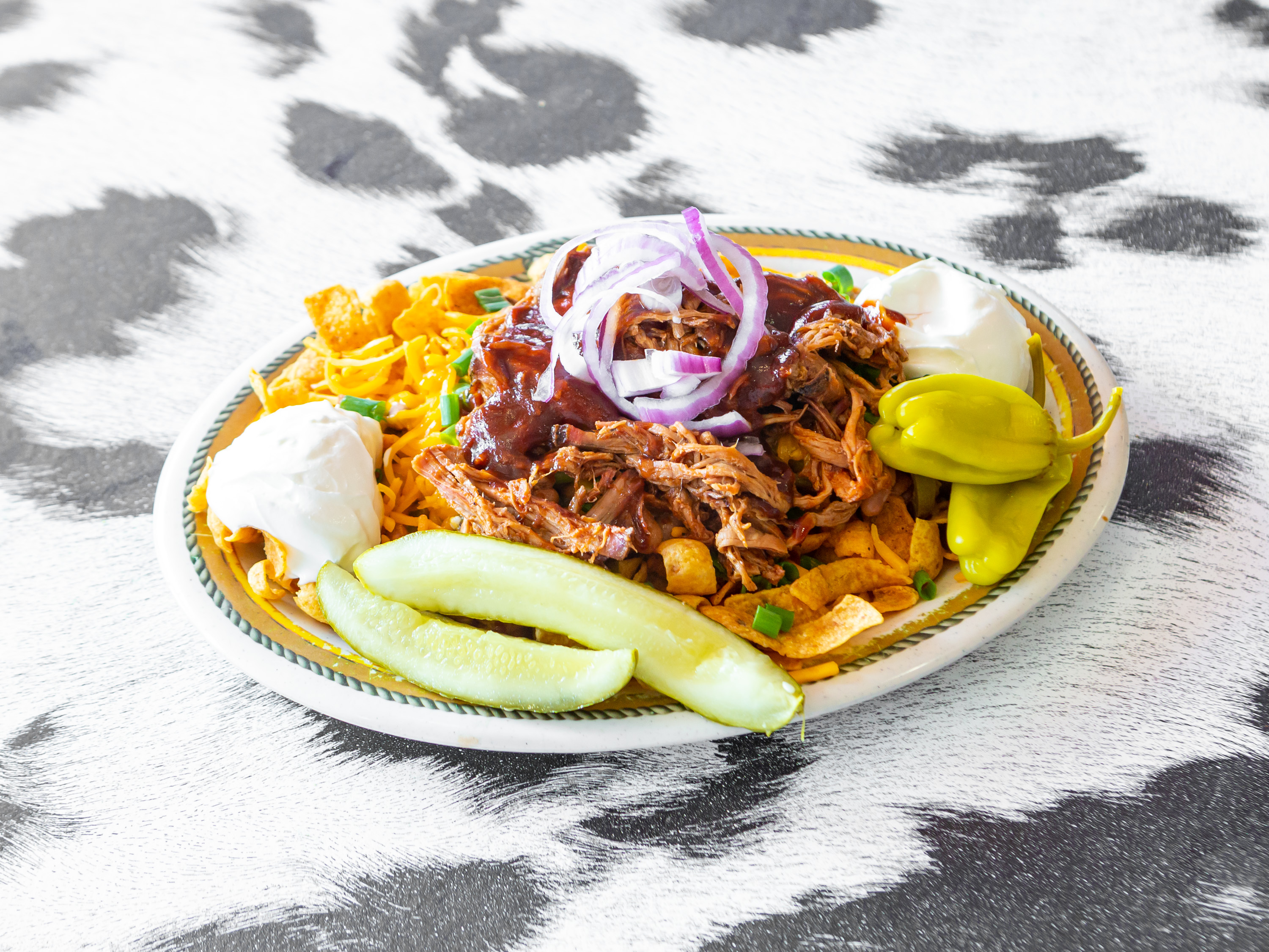 Order BBQ Frito Pie food online from Mike Anderson's Bbq House store, Dallas on bringmethat.com