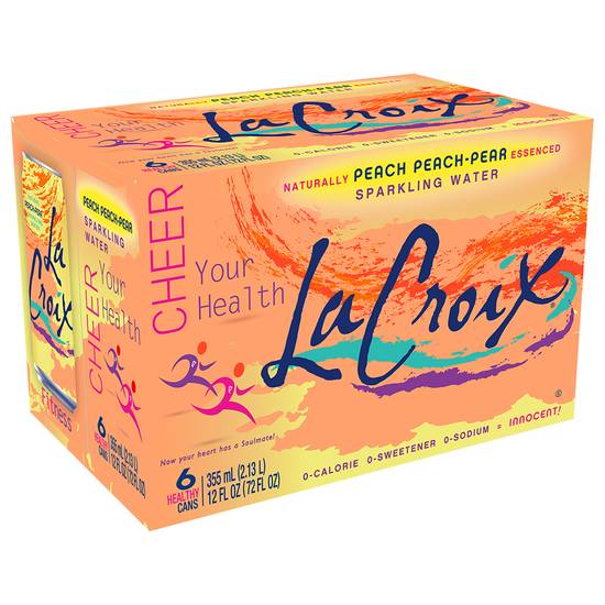 Order LaCroix Sparkling Water Peach (12 oz x 6 ct) food online from Rite Aid store, Canton on bringmethat.com