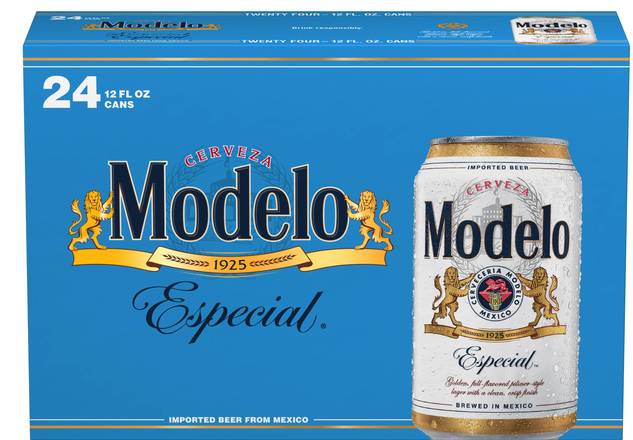 Order Modelo Especial Mexican Lager Beer, 24 Pack, 12 fl oz Cans food online from Windy City Liquor Market store, El Cajon on bringmethat.com