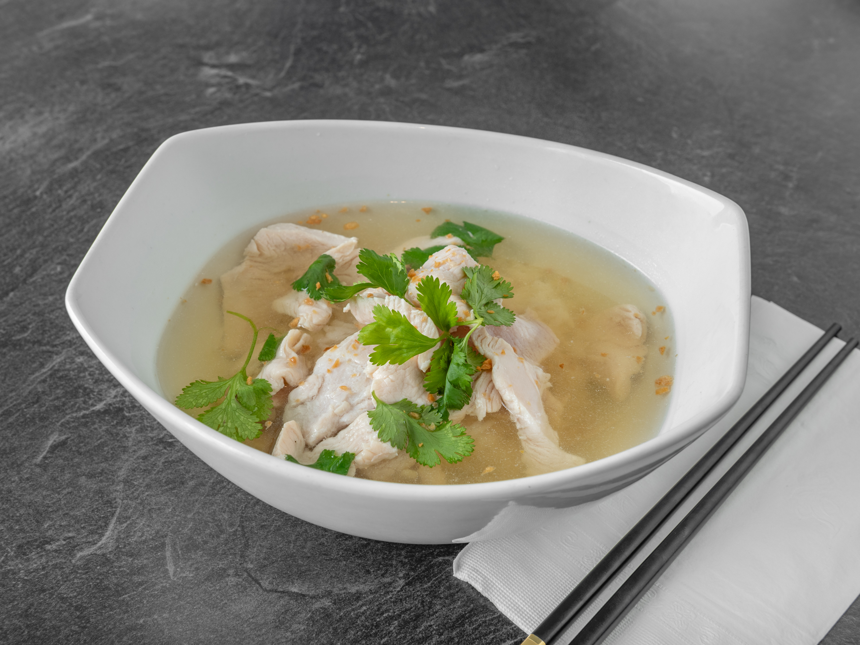 Order 14. Chicken, Tofu or Shrimp Rice Soup food online from Thai Noodles Cafe store, Libertyville on bringmethat.com
