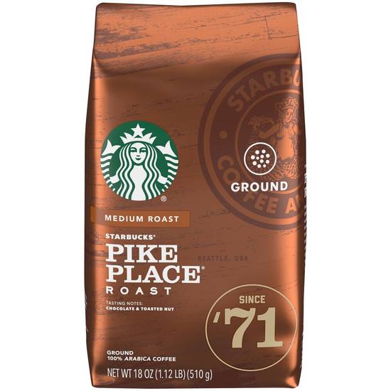 Order Starbucks Pike Place Medium Roast Ground Coffee, 18 OZ food online from CVS store, Tulsa on bringmethat.com