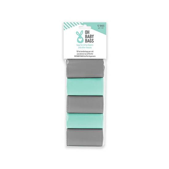 Order Oh Baby Bags 5-Pack 60-Count Diaper Bag Refills in Seafoam/Grey food online from Bed Bath & Beyond store, Lancaster on bringmethat.com
