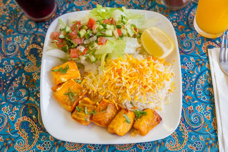 Order 14. Salmon Kabob food online from House of Kabobs store, Sunnyvale on bringmethat.com