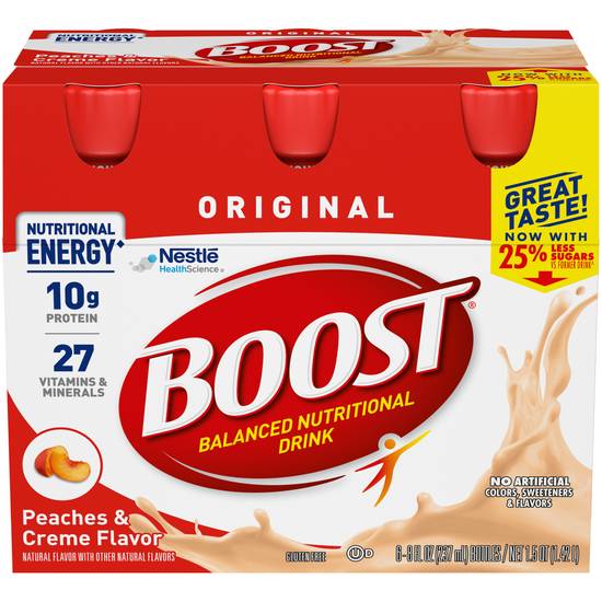Order Boost Original Drink Peaches & Creme (8 oz x 6 ct) food online from Rite Aid store, TOLEDO on bringmethat.com