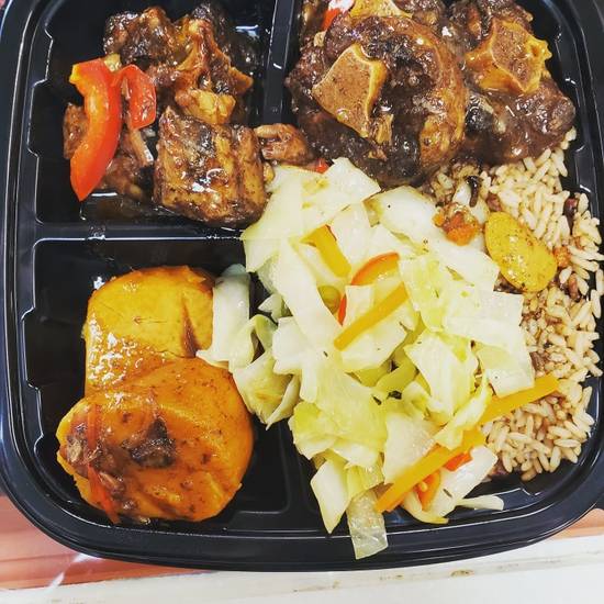 Order Oxtail Platter food online from Jamaican Cafe Cuisine store, Newark on bringmethat.com