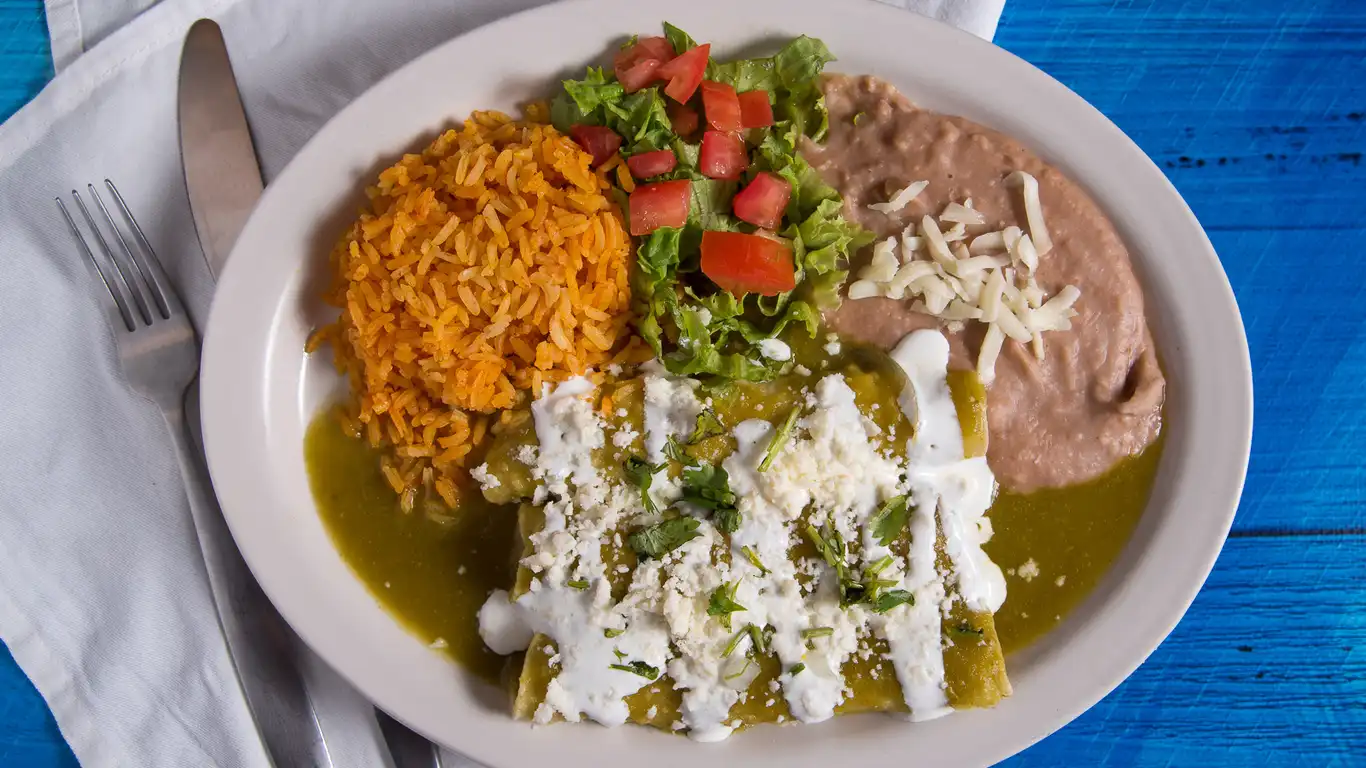 Order Enchiladas Plate food online from Toucan Tortas store, Houston on bringmethat.com