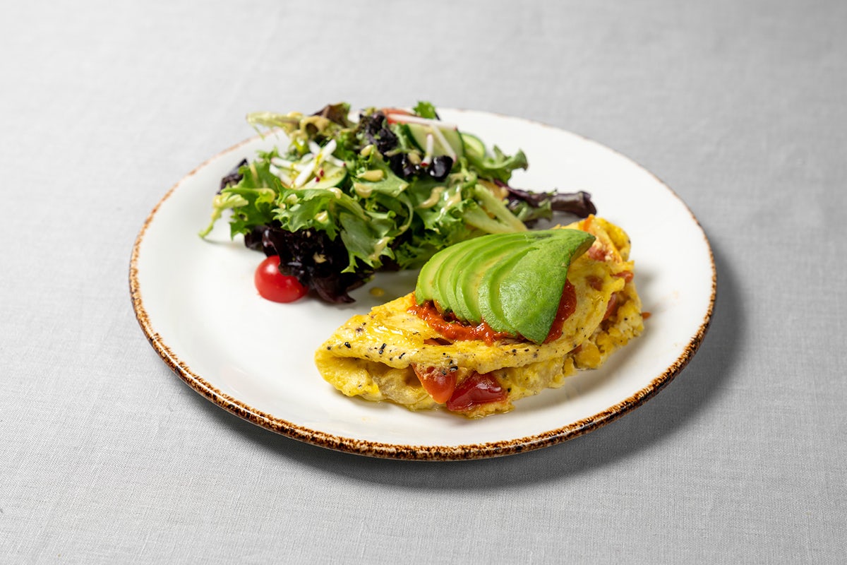 Order Harissa-Tomato Jam & Avocado Omelette food online from Le Pain Quotidien store, Studio City on bringmethat.com