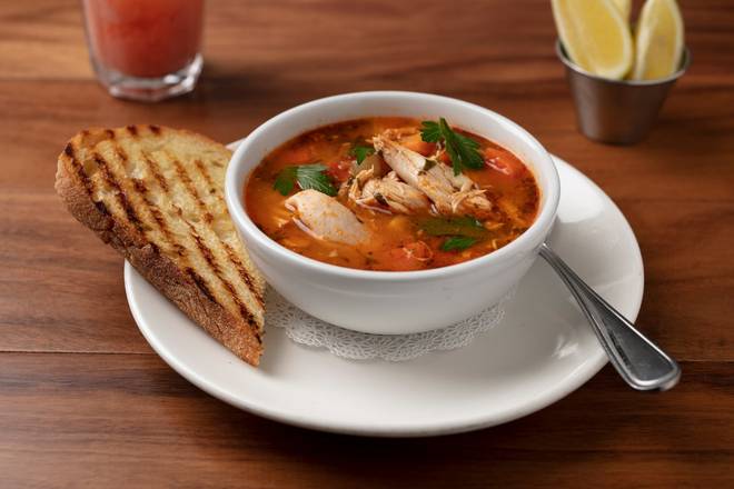 Order Bowl Chicken Veg. Soup food online from Panini Kabob Grill store, Riverside on bringmethat.com