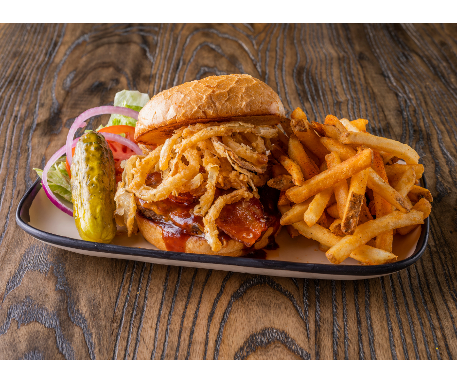 Order Cowboy Burger food online from Wingers Restaurant & Alehouse store, Salt Lake City on bringmethat.com