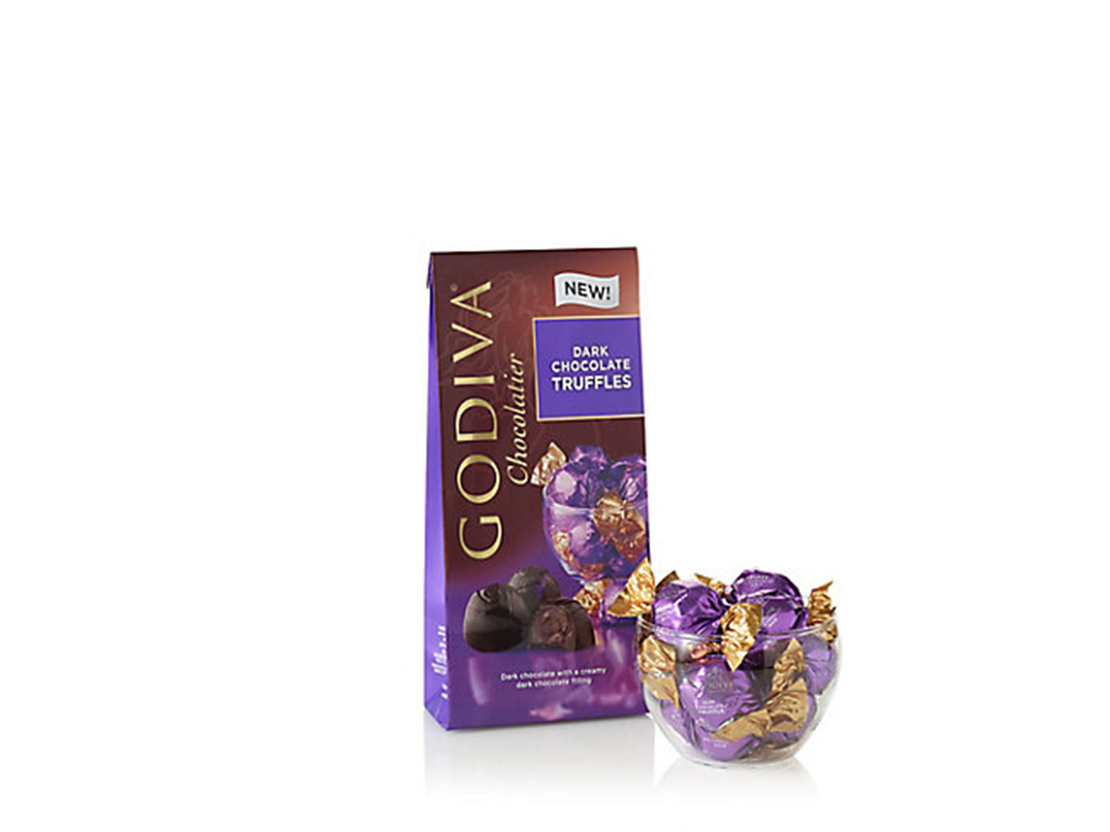Order 603247 Wrapped Dark Chocolate Truffles, 19 Pieces food online from Godiva Chocolatier store, Short Hills on bringmethat.com
