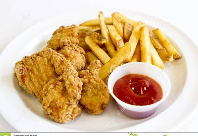 Order Chicken Fingers w/Fries  food online from Sagres Bar & Grill store, Newark on bringmethat.com