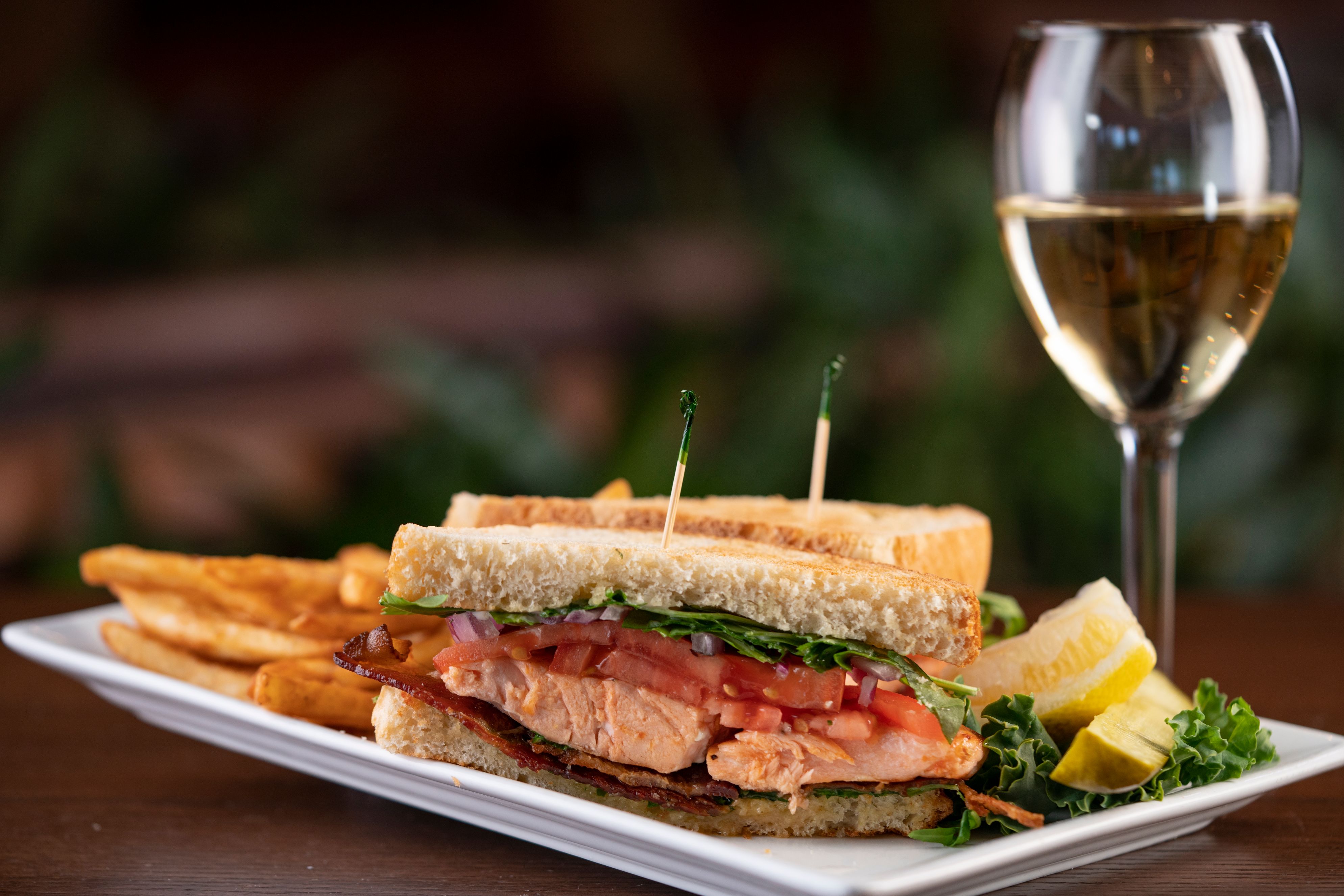 Order Grilled Salmon BLT Sandwich food online from Benvenuto's italian grill store, Madison on bringmethat.com