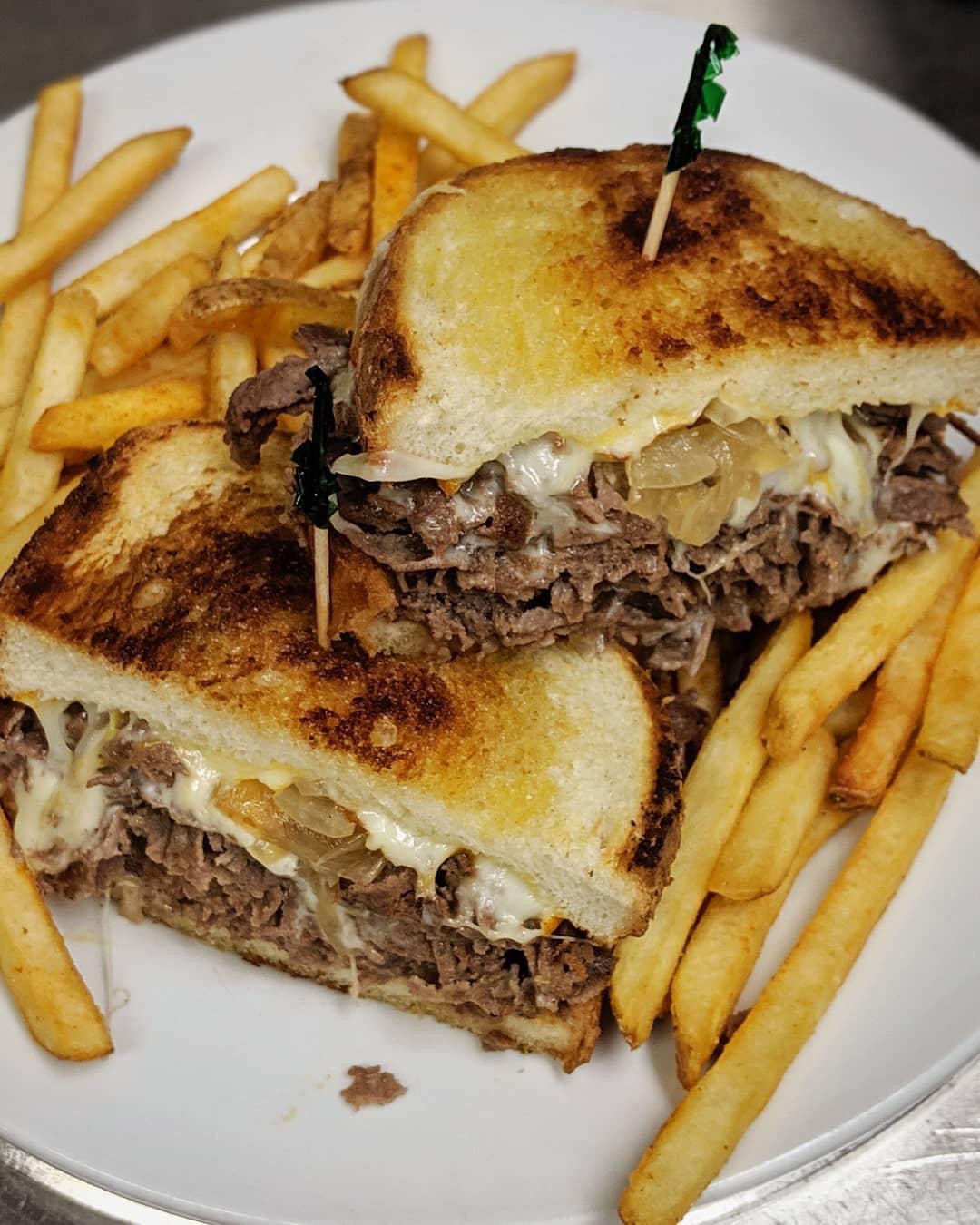 Order Philly Steak Grilled Cheese Sandwich food online from Flanigan Boathouse store, Conshohocken on bringmethat.com